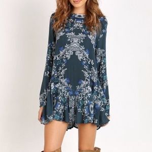Floral Blue/Green Boho Dress